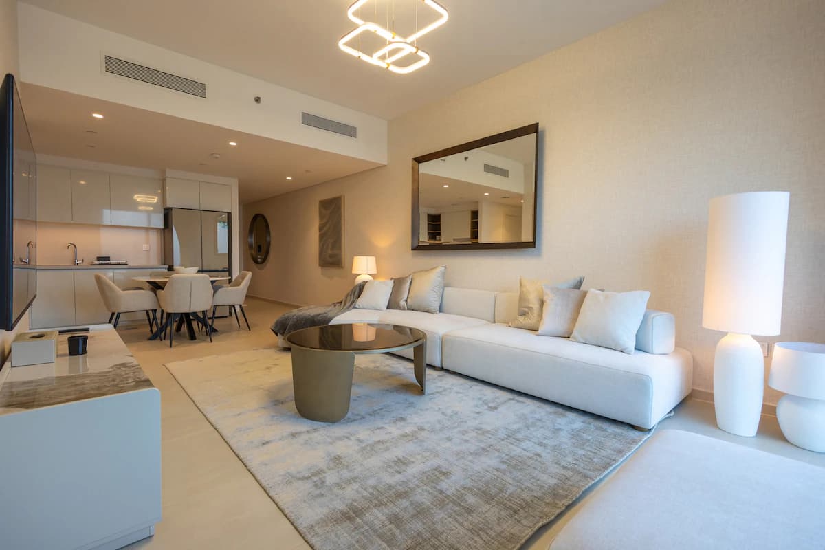 Living area of the 2-bedroom apartment at downtown views ii